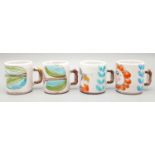 Four Desimone Italian Mini Coffee Mugs. 64R series. Hand-painted. Good condition. 6cm tall