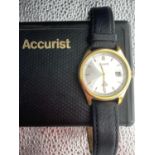 Gentlemans gold plated ACCURIST wristwatch, quartz movement ,full working order, exceptional as