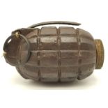 INERT No 5 Mills Hand Grenade in good condition. A few pits around the filler screw caused by the