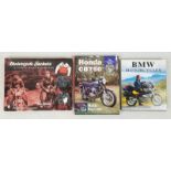 3 interesting hardback motorcycle books, BMW MOTORCYCLES ,HONDA CB750 AND MOTORCYCLE JACKETS.