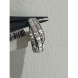 18k white gold ring with top quality diamonds around 0.90cts; 3.4g; size K