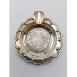 Miniature Silver Single Cigarette Ashtray. 7cm Dia. 20g