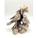 Sterling Silver Italian Songbird - Signed by the Artist and Hallmarked. 17cm tall. 600g