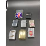 Vintage collection of windproof lighters to include Zippo,Mistral,penguin etc. Some a/f.
