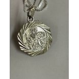 Vintage silver St Christopher pendant on silver chain