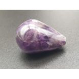 69 Carats Purple Colour Teardrop Stone Pendant, possibly Blue John.