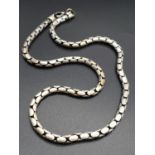 Silver Fluted Chain. 44cm. 52.44g