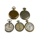 5x pocket watches to include a Vintage full hunter pocket watch Thomas Russell , military pocket