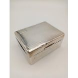 Well Crafted Silver Cigarette Case. Wood-Lined Interior. 11 x 9cm. 297g total weight.