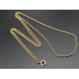 9k Yellow Gold Necklace. 60cm. 4.4g