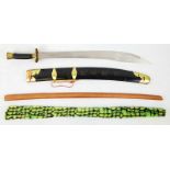Oriental Display/Demonstration sword in wood and brass sheath along with a Japanese practice