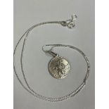 Vintage silver St Christopher pendant on silver chain