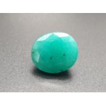 7.25 Cts Loose Emerald Gemstone in Oval Cut Shape. 12.80 x 11.20 x 8.20mm. Come with GLI