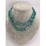 turquoise necklace around 34inches; 47.1g;