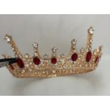 red rhinestones crown