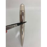 silver pen Le Lumiere with diamond on its tip ( 0.10ct round brilliant with 8 hearts and 8 arrows;