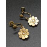 A Pair of Victorian Yellow-Metal Earrings. 2.62g