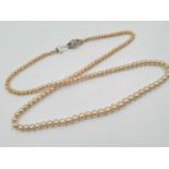 A Vintage Set of Simulated Pearls. Made by the Delta Company. Original Box. 72cm.