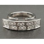 Piaget 18k white gold cocktail ring set with approx 0.80ct diamonds, weight 11.7g and size L