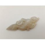 Chinese carved white jade figurine 34gms and 9cms in length