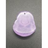 27 Carats - Hand-Carved Lavender Jade Buddha. 20 x 20mm