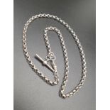 Silver Link T-bar Necklace. 45cm. 20.53g