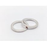 Stylish Pair of silver stacking rings. 6g