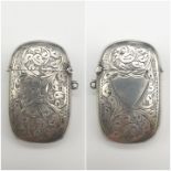 Antique Silver Vesta Match Case. Hallmarked Birmingham 1902. Rectangular form with rounded edges.