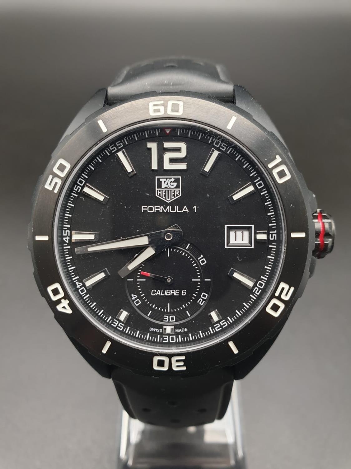 Tag Heuer Formula 1 watch black face and strap, 42mm