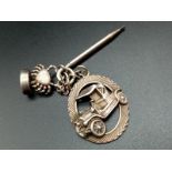 Part of a Vintage Sterling Silver Charm Bracelet. Includes a mini pencil holder. 12.5g.