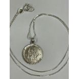 Vintage silver St Christopher pendant on silver chain