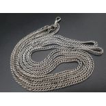 Chunky Silver Double Wrap Necklace. 80cm. 79g.