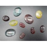 10 Islamic Persian mixed Agate stones with calligraphy.