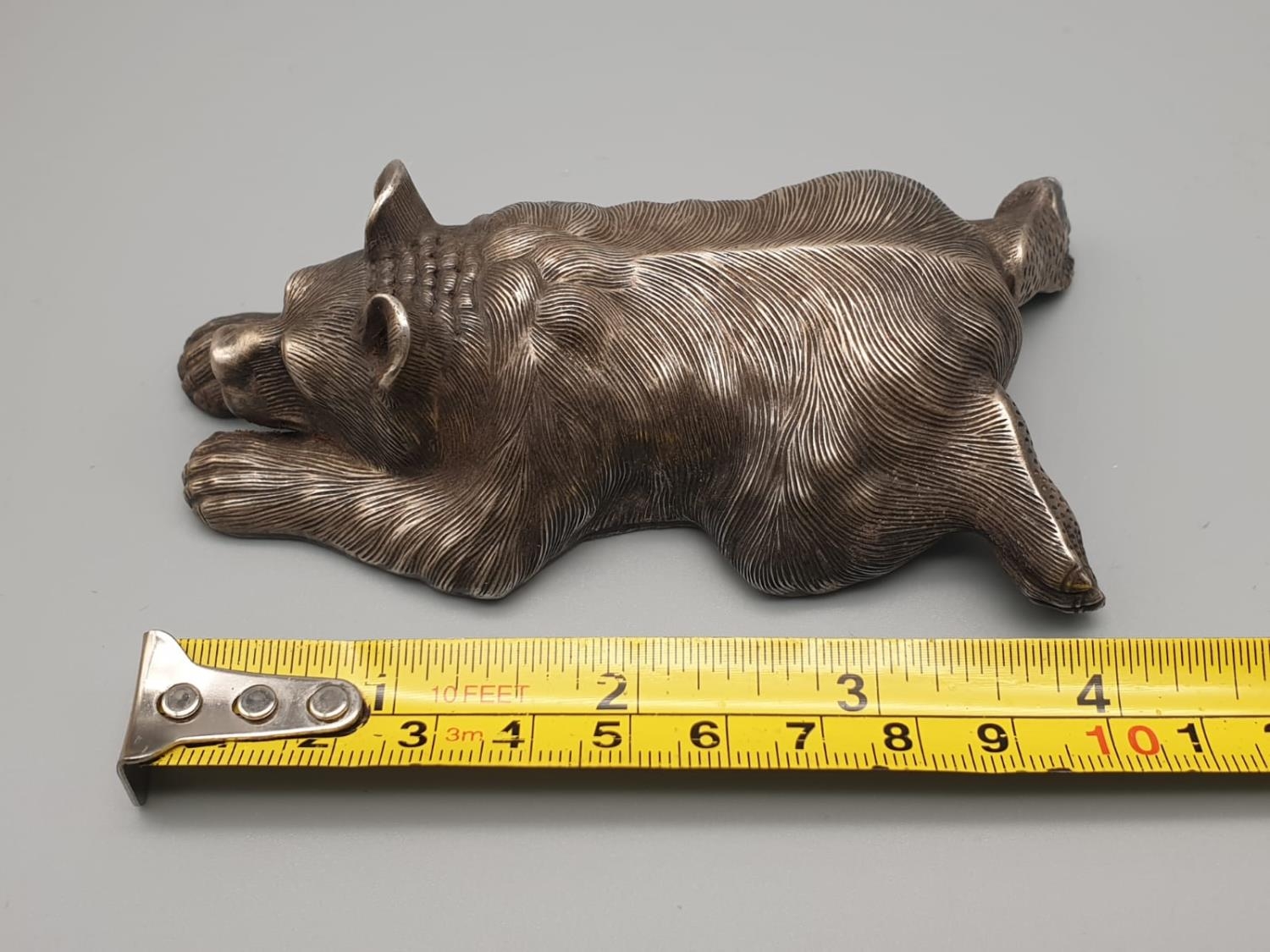 Russian solid silver rare bear paper weight. 110.2gms 11cms - Image 10 of 10