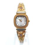 Ladies Dress Watch. Expandable Ornate Strap. Quartz Movement. In working Order.