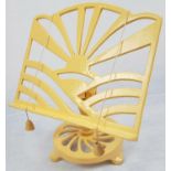 Vintage Cast Iron Sheet Music Holder. Bright Yellow Sunrise Decoration. Holder 27 x23cm.