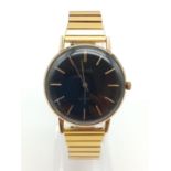 Vintage Gold Plated Sekonda Gents Watch. Black Dial, quartz movement. As found.