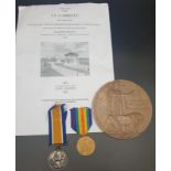 Somme Casualty Medals & Death Plaque. Pte J.C.Gabbott 7th Bn-Attached 4th Bn Kings Liverpool Reg.