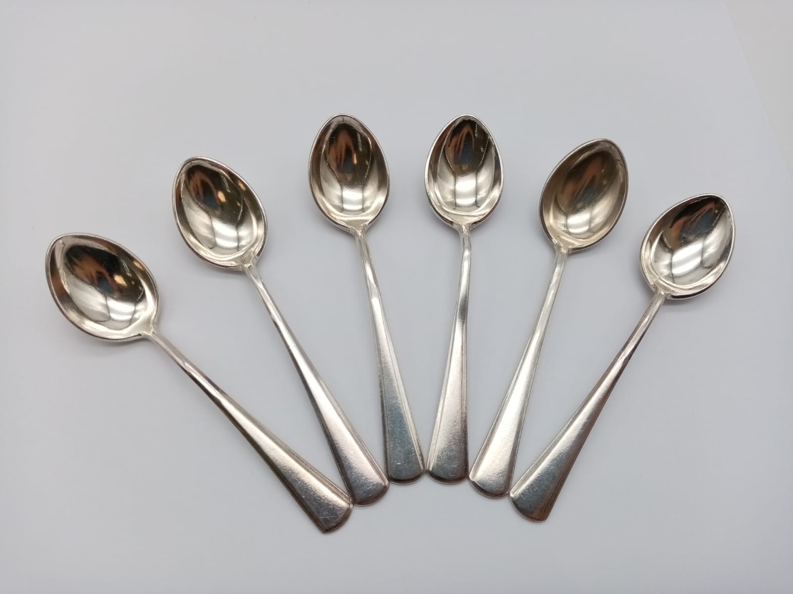 Six Miniature Silver Spoons. 57.25g