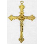 Brass Wall-Hanging Crucifix. Good Condition. 21 x 32cm.