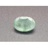 2.75ct oval emerald gemstone with original AnchorCert report and Safeguard valuation paper