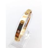 Cartier Style Bangle. Gold Plated. 6cm diameter.