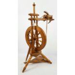 Reproduction of an Antique Wooden Spinning Wheel. In working order. 90cm tall