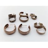 Five Pairs of Vintage Silver Hoop Earrings. 14.28g total weight.