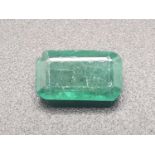 2.89ct octagonal emerald gemstone with original AnchorCert report and Safeguard valuation paper