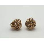 A Pair of 9k Yellow Gold Twist earrings. 3.22g