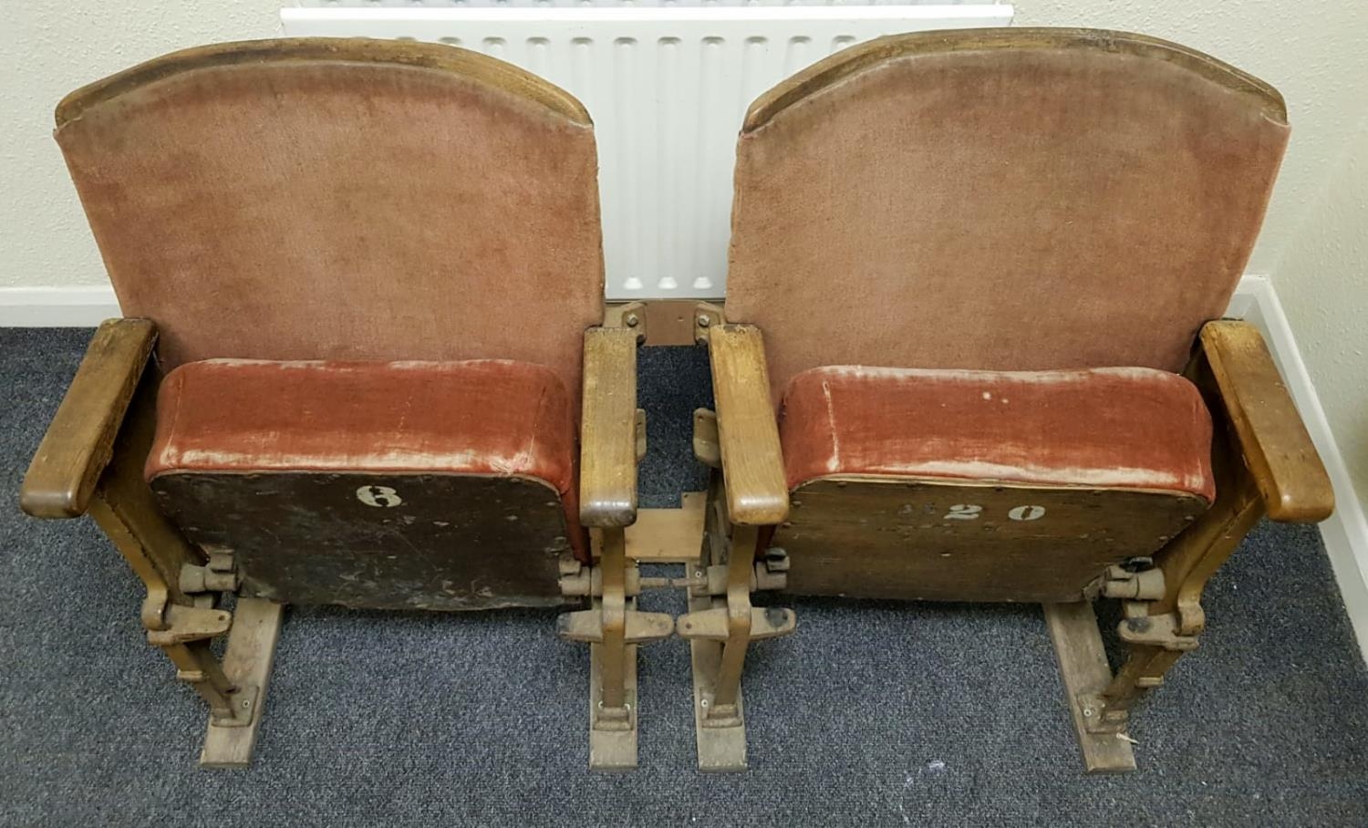 A Pair of Original Antique Edmonton Empire Music Hall Theatre Seats. The Empire was built in 1908 - Image 4 of 8