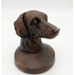 Bronze Dog Head Sculpture Paperweight. 11cm tall.