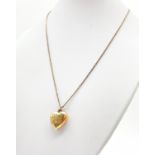 Silver Necklace with Heart Locket and Charm. 44cm 3.9g