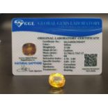 Yellow Sapphire (17 carats) with Certificate.